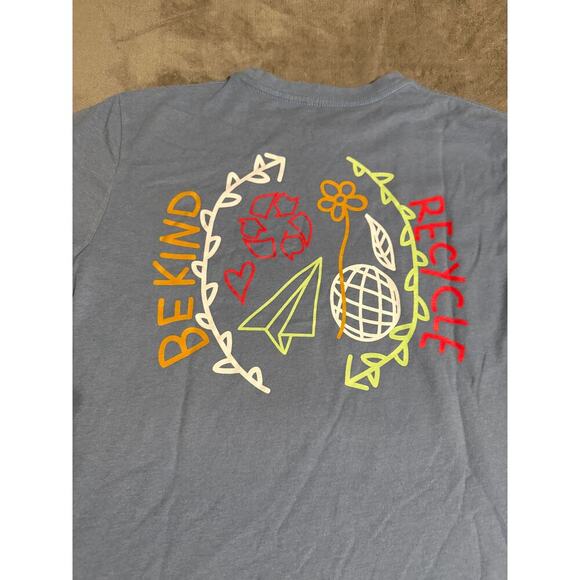 NWT Re Purpose UO Women Short Sleeve‎ Blue T-Shirt Be Kind Recycle Crew Neck - Picture 7 of 7